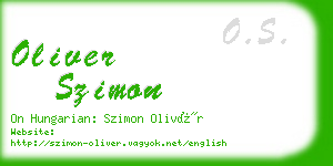 oliver szimon business card